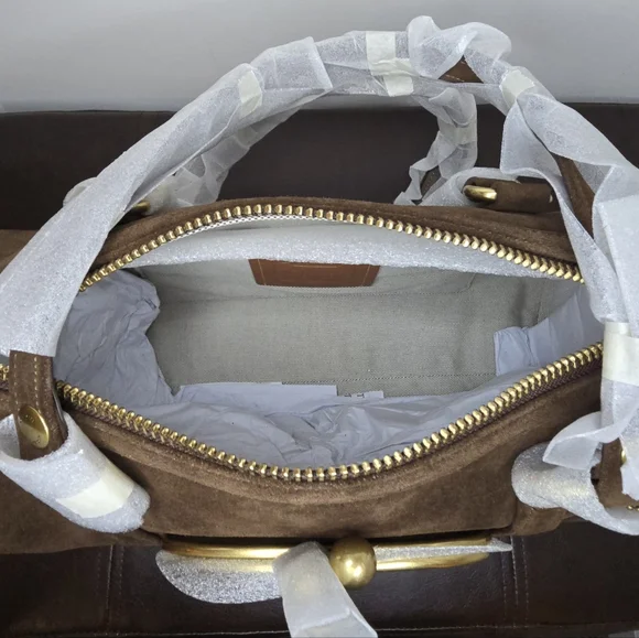 Coach Kisslock Barrel Bag In Chocolate - Picture 7 of 9